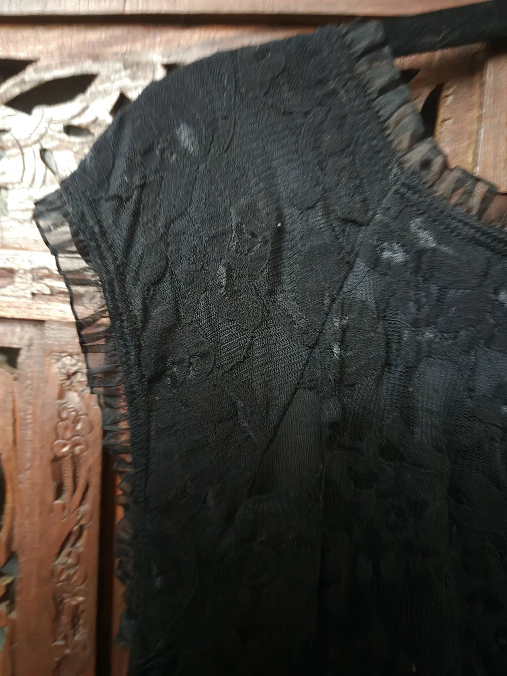 Ing Black Ruffle Button-Front Blouse - Picture 9 of 10